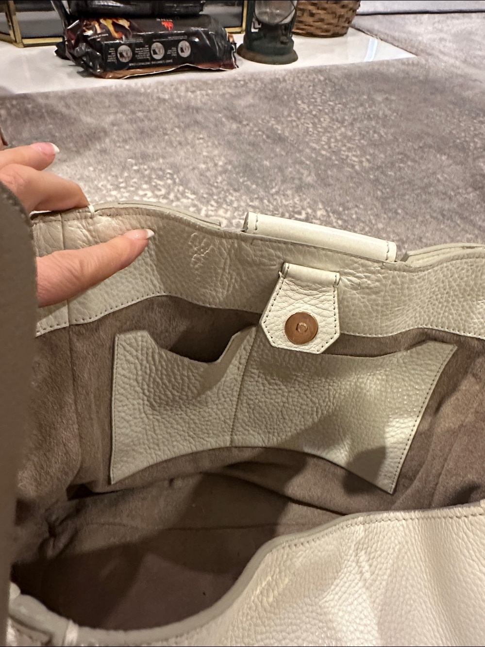 TOM FORD WHITE SEDGEWICK BAG PEBBLE LEATHER - Picture 10 of 13